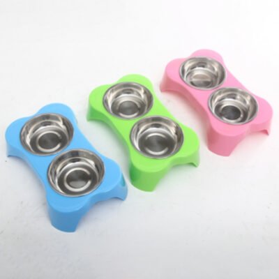 骨形不锈钢双碗 27*17*6（TZTT-534 带不锈钢碗）