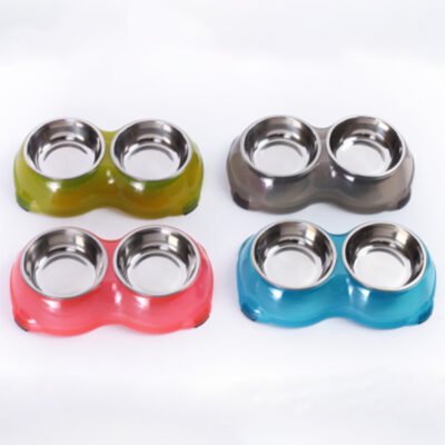 小号透明不锈钢双碗 26*15*5.5（TZTT-5828 带不锈钢透明碗）