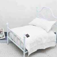 经典白色格子可拆洗欧式宠物床6件套