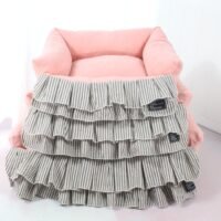 条纹大花边三件套韩粉