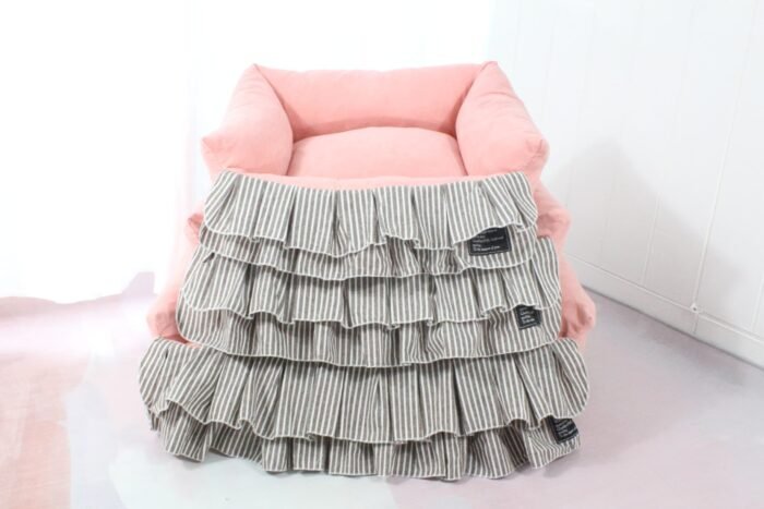 条纹大花边三件套韩粉