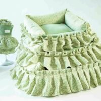 公主蓬蓬花边灯芯绒可拆洗3件套-绿色