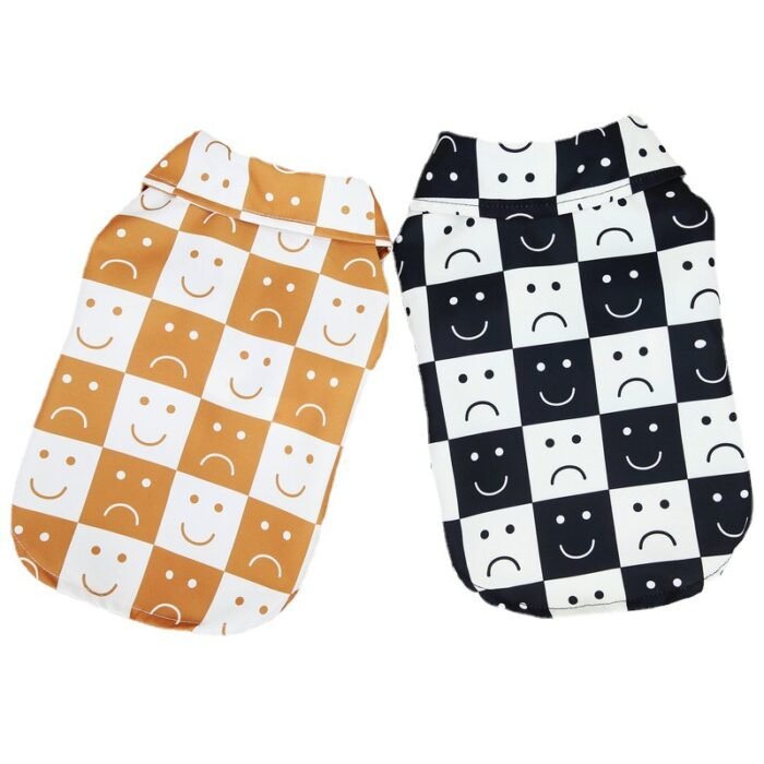 方格笑脸衬衫狗狗衣服亲肤耐用易清洗可爱宠物服装宠物用品
