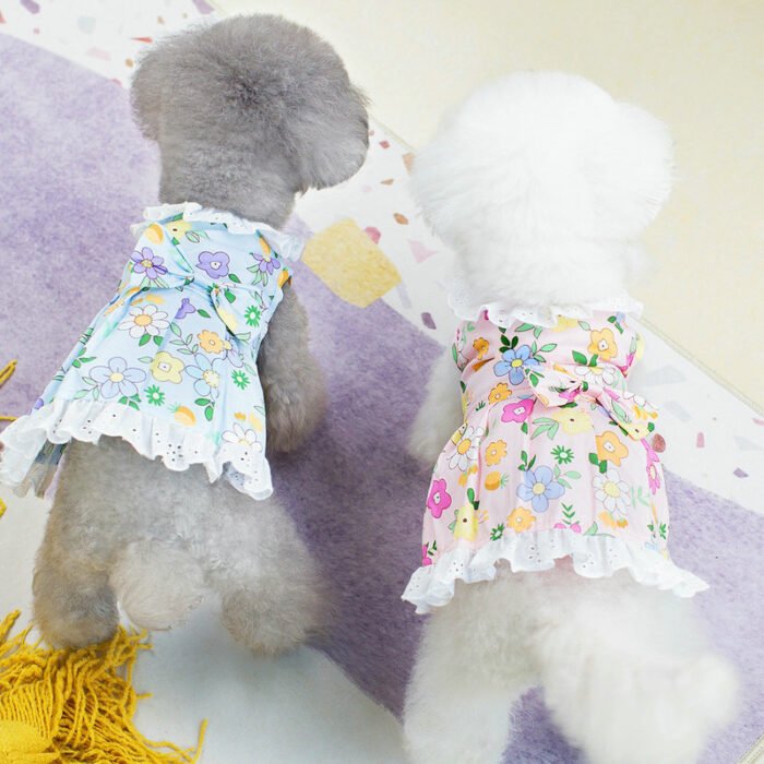 宠物衣服泰迪甜生花边裙新款春夏小狗服装易清洗耐用亲肤宠物用品