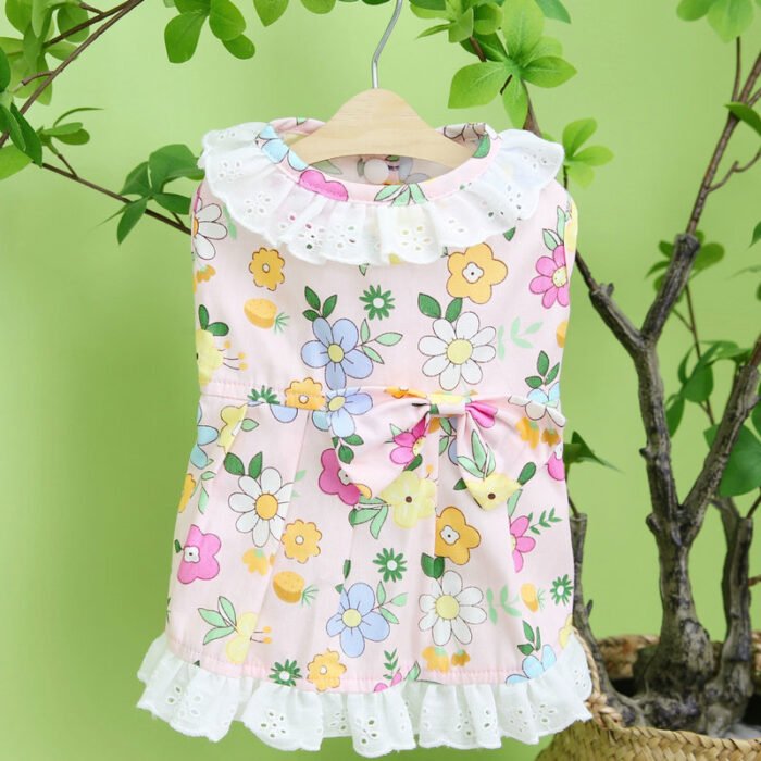 宠物衣服泰迪甜生花边裙新款春夏小狗服装易清洗耐用亲肤宠物用品