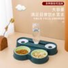 青蛙款双饮水喂食猫咪喂食器喂食碗喂食喂水一体式喂食器