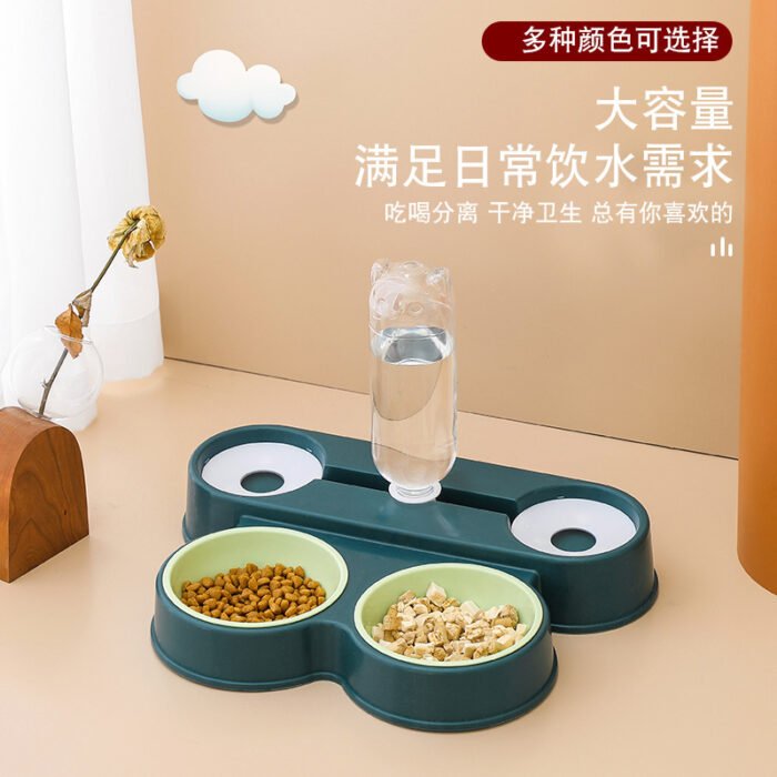 青蛙款双饮水喂食猫咪喂食器喂食碗喂食喂水一体式喂食器