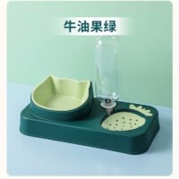 新款宠物草莓猫碗 自动饮水猫咪塑料宠物碗防打翻食盆 宠物碗狗碗
