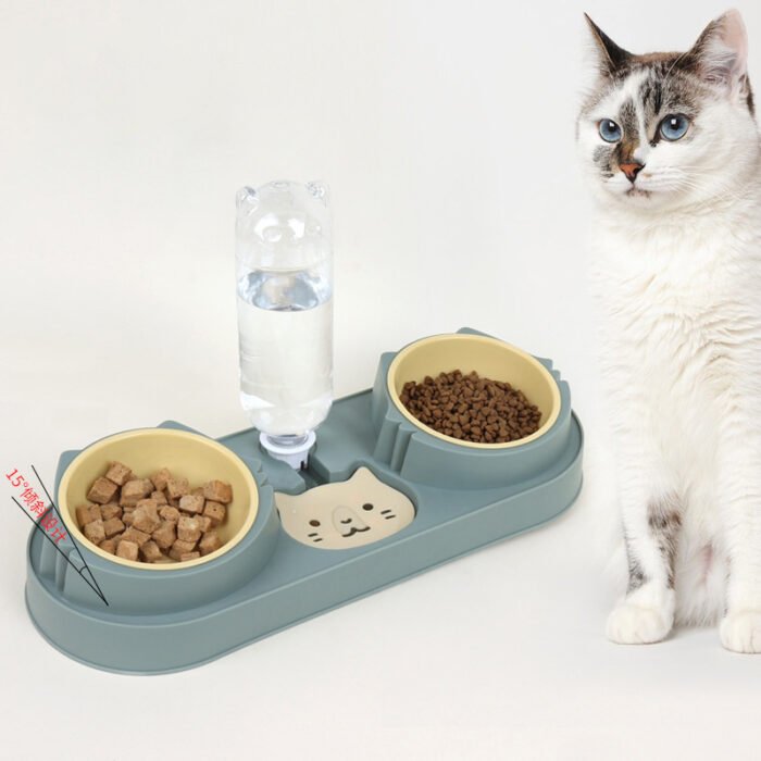 猫咪喂食碗双猫咪食具喂食器喂水防打翻食碗食盆水碗