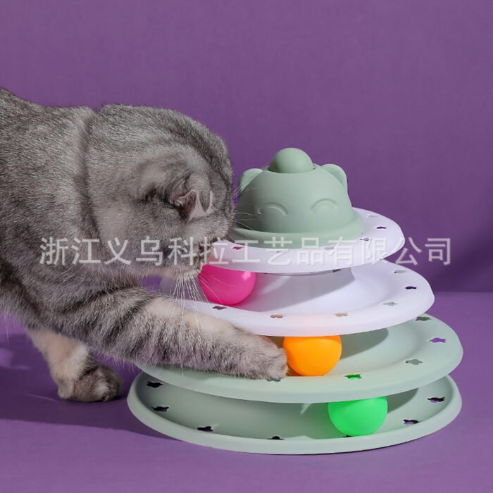 四层猫咪游乐盘猫咪玩具多猫玩具逼真蛋糕猫猫娱乐玩具