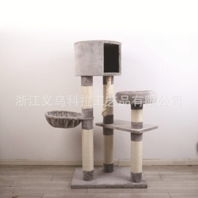 灰色简约猫爬架猫咪猫窝玩具立柱剑麻材质磨爪器