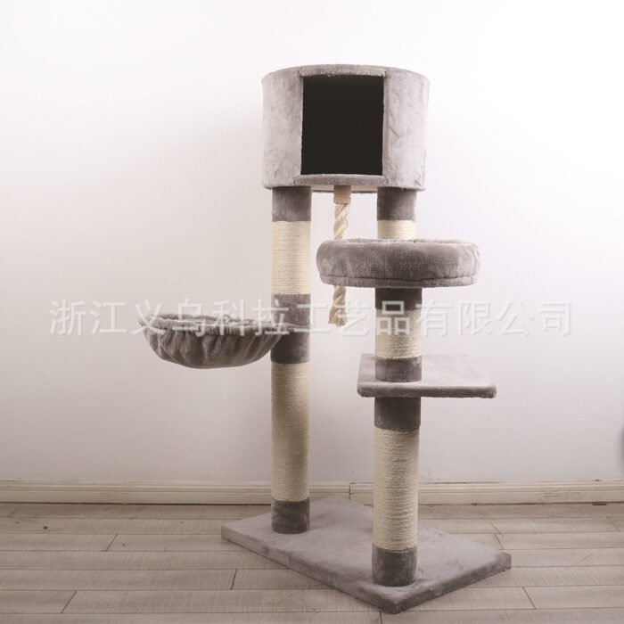 灰色简约猫爬架猫咪猫窝玩具立柱剑麻材质磨爪器