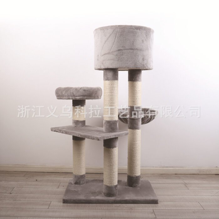 灰色简约猫爬架猫咪猫窝玩具立柱剑麻材质磨爪器