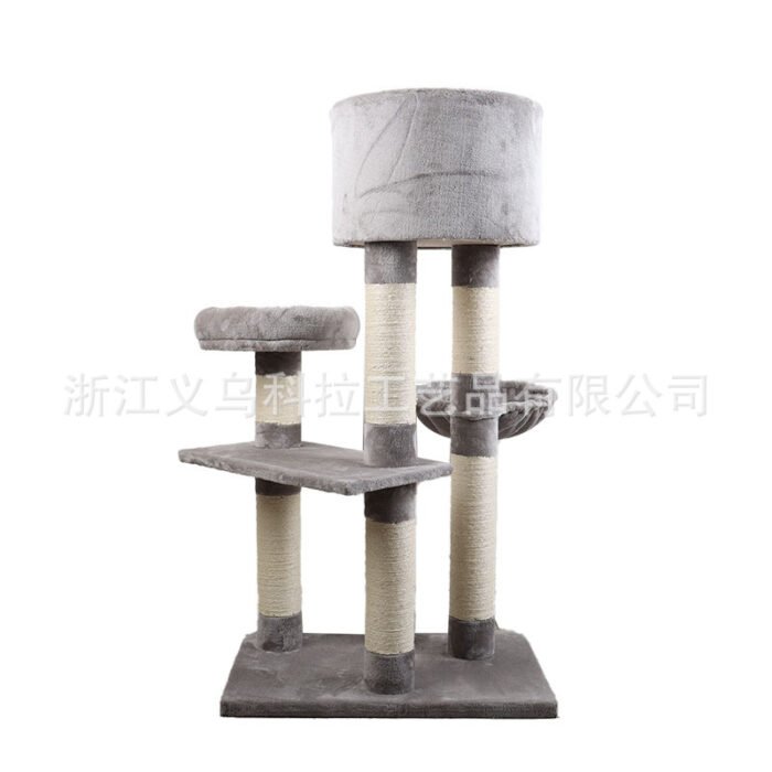 灰色简约猫爬架猫咪猫窝玩具立柱剑麻材质磨爪器