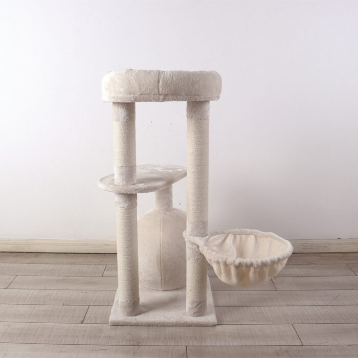 米白色猫爬架猫窝猫咪玩具猫咪玩耍猫爬架