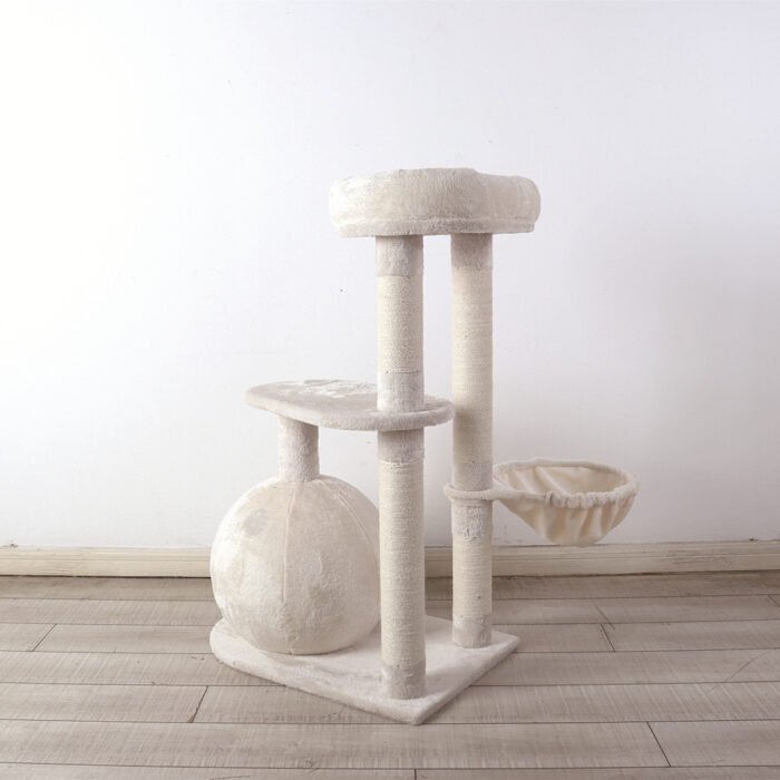 米白色猫爬架猫窝猫咪玩具猫咪玩耍猫爬架