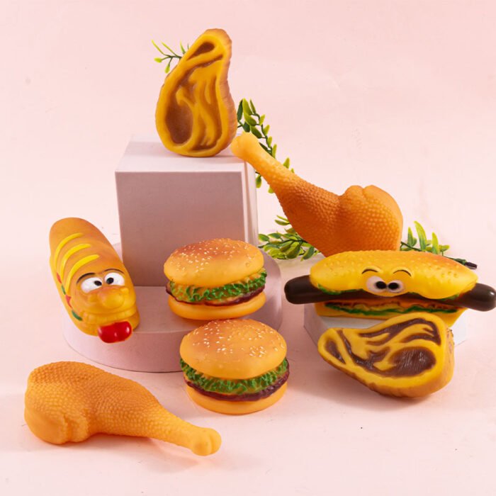 汉堡鸡腿热狗宠物玩具狗狗啃咬猫咪啃咬玩具