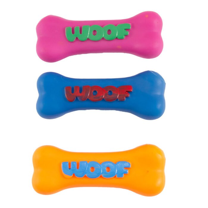 宠物玩具狗骨头搪胶骨头发声玩具耐咬耐磨磨牙洁齿互动训练玩具