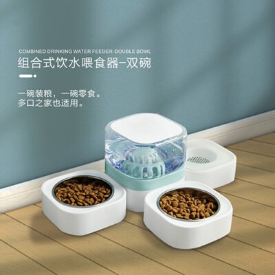 透明喂水喂食器三碗（LS232-1）