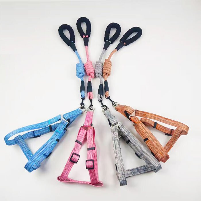 亚麻圆绳+亚麻胸背+（长海绵把手款）M（MY-1097）