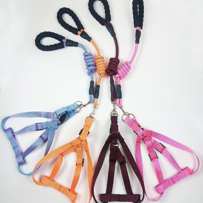 仿尼龙麻点绳+仿尼龙麻点胸背+（长海绵把手款）L（MY-1106）