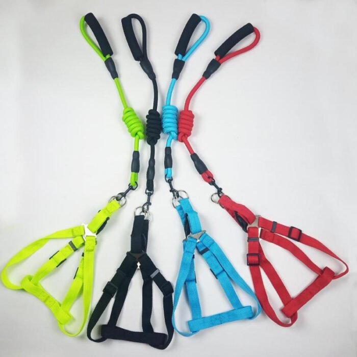 纯色尼龙圆绳+双人字纹网胸背+(短把手款）XL（MY-1127）