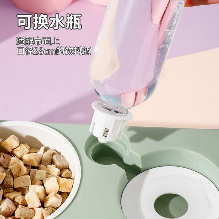 爆款饮水单碗吃喝两不误方便易清洗倾斜防颈宠物饮水碗