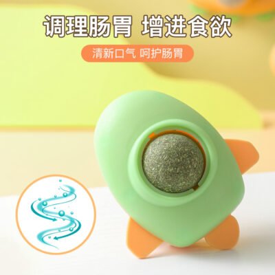 新款猫薄荷球贴墙方便猫咪欲罢不能啃咬旋转舔猫咪自嗨神器宠物用