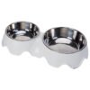 不锈钢波浪形双碗