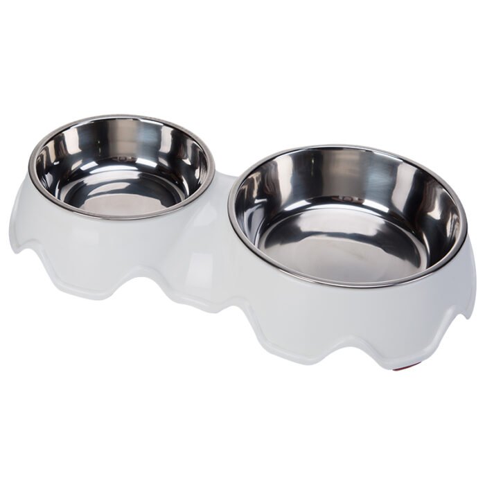 不锈钢波浪形双碗