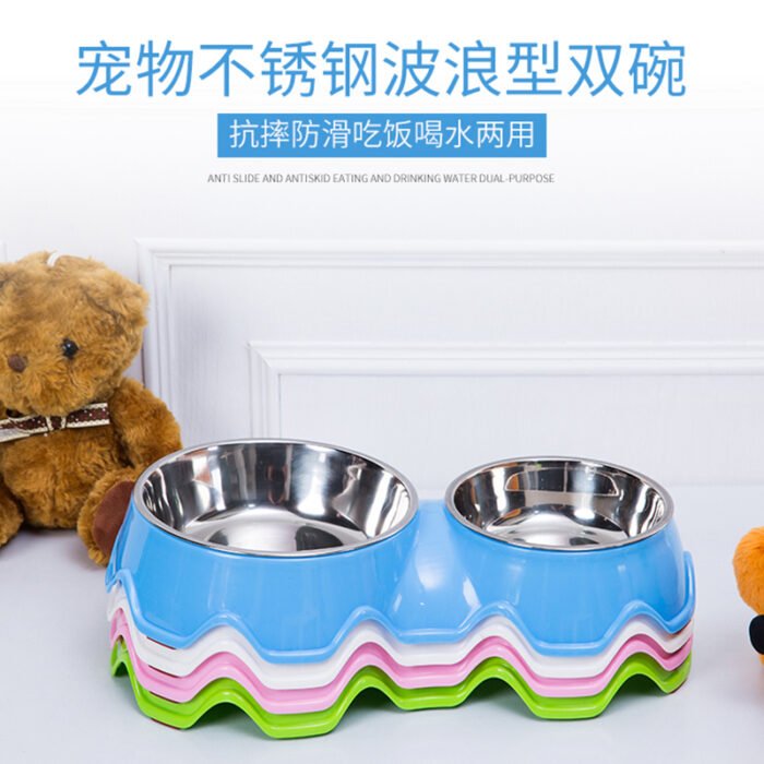 不锈钢波浪形双碗