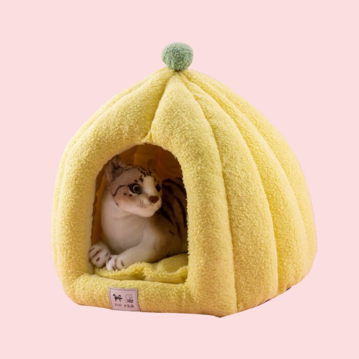 香蕉造型宠物用品蒙古包猫窝可爱耐用方便舒适猫猫小窝
