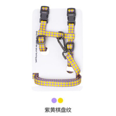 黄紫格子牵引绳（ZEZE-Z1HB0030）