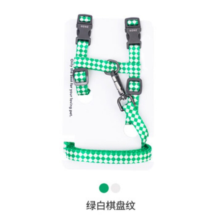 米绿格子牵引绳（ZEZE-Z1HB0032）