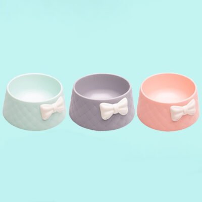 cw312 蝴蝶结宠物单碗 15.5*18*8.5cm(TZSJ-cw312)