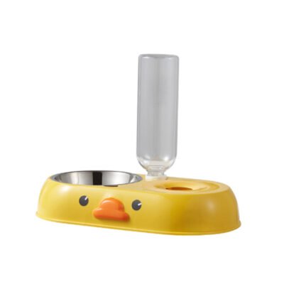 cw340 小黄鸭不锈钢14+饮水双碗(TZSJ-cw340)