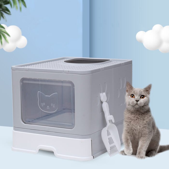 折叠猫砂盆：灰色（HBFD）