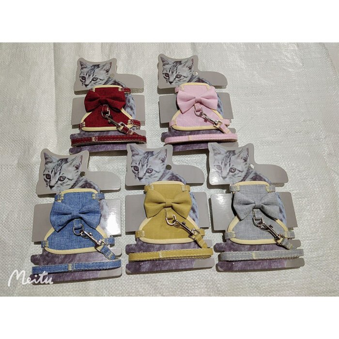 素色蝴蝶结猫链（YX）