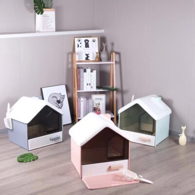 雪屋款全封闭猫砂盆主图-01 CT系列猫笼(双/三层,带轮子和吊床)